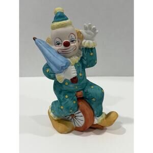 Vintage Porcelain Clown Figurine Manufactured by Enesco - Mid 1980s